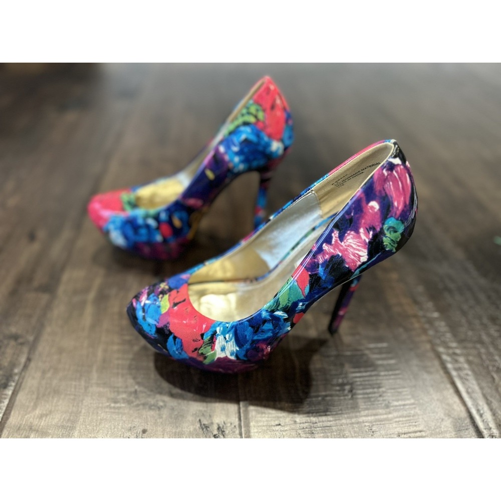 STEVE MADDEN Ressa FLORAL PRINT PLATFORM STILETTO SHOES PUMP HEELS 8.5🔥🔥🔥🔥🔥